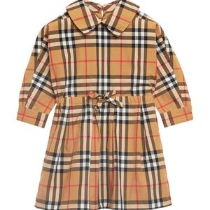 Burberry Baby Vintage check cotton drawcord dress, size 12 months
